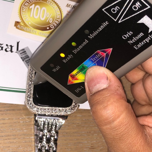 Real diamond Apple Watch bezel not CZ Not fake Custom made Sale FREE APPRAISAL - Picture 7 of 10